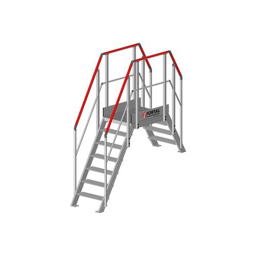 Escalera fija de exterior - F814 series - FORTAL - de aluminio / con cojinetes
