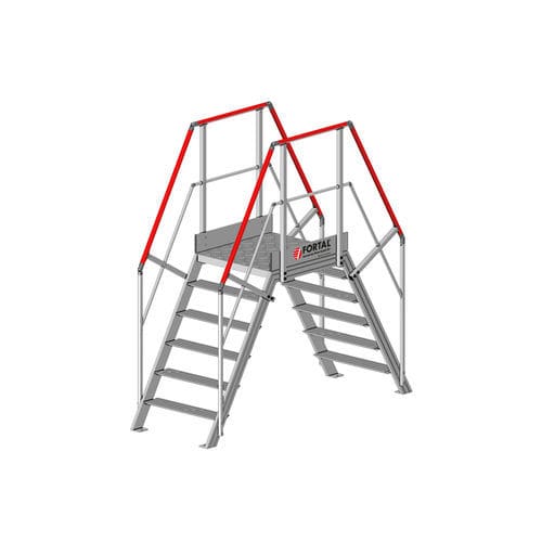 Escalera fija de exterior - F81360 - FORTAL - de aluminio / con cojinetes