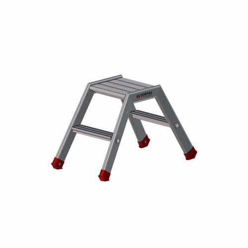 Escalera de tijera de aluminio - F05025000 series - FORTAL - 4 peldaños / 2 peldaños
