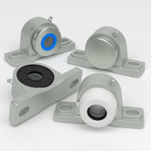 Soporte con rodamiento de placa - SP series - NHK Group ApS - de acero inoxidable / de caucho / de NBR