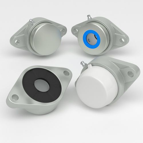 Soporte con rodamiento con brida - SFL series - NHK Group ApS - ovalado / de acero inoxidable / de caucho