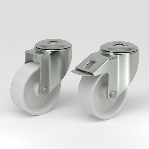 Ruedecilla giratoria - Q-RND-3W series - NHK Group ApS - para equipamiento médico / antihuellas / altas cargas