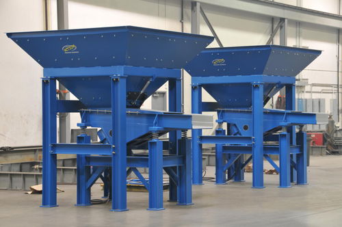 Alimentador de banda - Action Vibratory Equipment - centrífugo / para productos a granel / para piezas