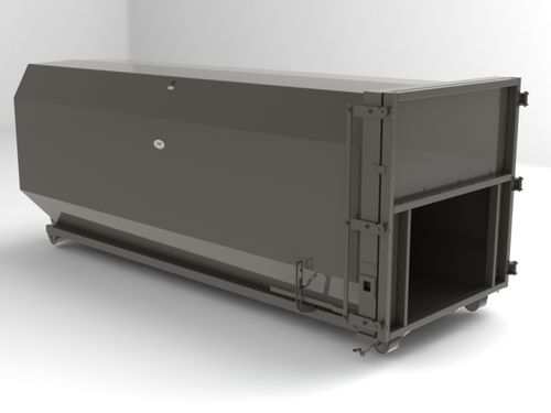 Contenedor de residuos de acero - RO series - Cram a lot - de carga trasera / para residuos voluminosos / móvil