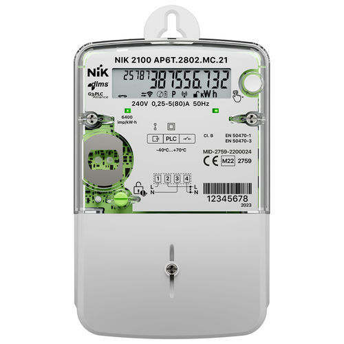 Contador de energía eléctrica monofásico - 2100 - NIK Electronics - en riel DIN / RS-485