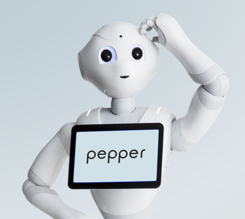 Robot de recepción autónomo - Pepper - United Robotics Group GmbH - móvil / con pantalla táctil