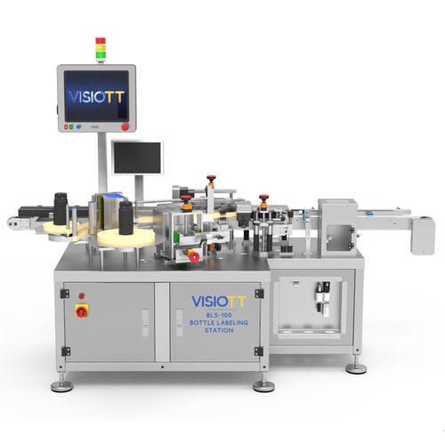 Máquina de etiquetado automática - BLS-100 - VISIOTT Teknoloji San. Ve Tic. Ltd. Sti. - para botellas / para la industria farmacéutica / para la industria alimentaria