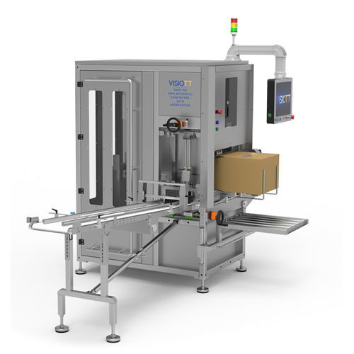 Encajadora semiautomática - SACP-100 - VISIOTT Teknoloji San. Ve Tic. Ltd. Sti. - de carga superior / de cartón