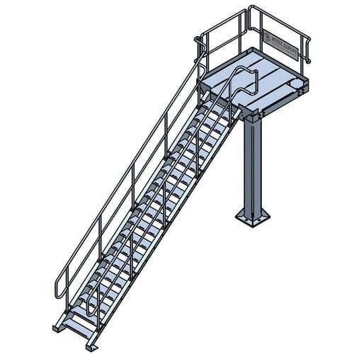 Plataforma de carga -  JA13 - Wiese Europe BV - para contenedores / con barandilla de seguridad