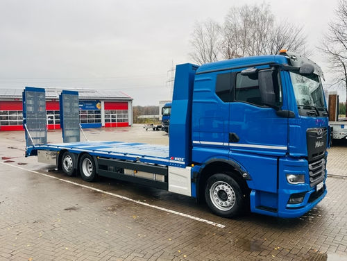 Camión de transporte - LKW MAN TGX 26.440 6x2-4 LL - Wiese GmbH & Co. KG Fahrzeugbau u. Nutzfahrzeuge - de 3 ejes / para obra / para autocargador