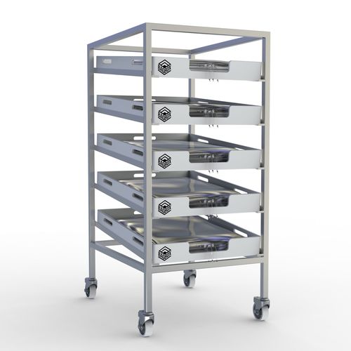 Sistema de estanterías de manipulación - Strikebox Innovations limited - con tablas / dinámico / móvil