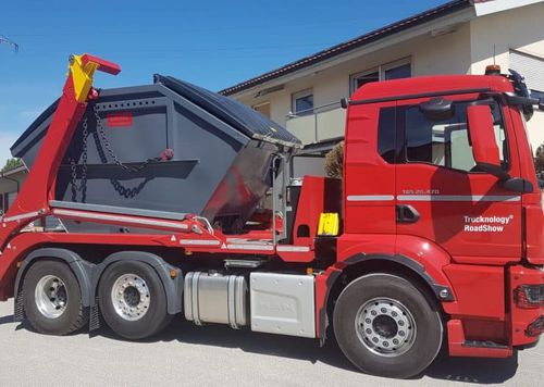 Volquete basculante de metal - Decker-Containerbau GmbH & Co. KG - para residuos / abierto