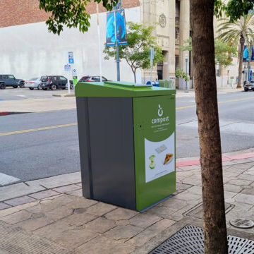 Cubo de basura de residuos orgánicos - F series - Metro STOR - de acero / de carga lateral / de reciclaje
