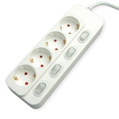 Regleta con interruptor - 19990942 - SECOMP Electronic Components GmbH - con indicador luminoso / CEE / 4 tomas