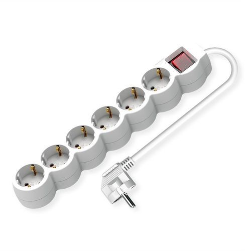 Regleta con interruptor - 19990956 - SECOMP Electronic Components GmbH - con indicador luminoso / CEE / 6 tomas