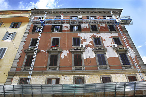 Plataforma sobre mástil ligera - T 16 - SALERNO PONTEGGI S.R.L. - de un mástil / de doble mástil