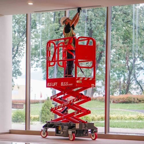 Plataforma elevadora de tijera de poca altura - EL 5.5 Junior - ELS Lift Makina Sanayi Ticaret A.S. - con ruedas / alimentada por batería / para uso en interiores y exteriores