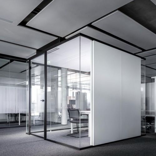 Sistema "room in room" modular - Cube solo - Lindner Group - acústico / de aluminio / de vidrio