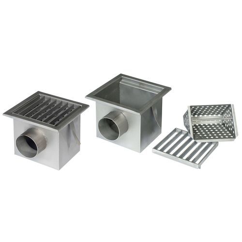 Sifón de acero inoxidable - Schweyer - de suelo / con cuerpo cuadrado
