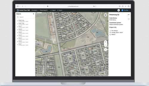 Software de exportación de datos - FLOW 360 - EMLID - de sincronización / de colecta de datos / importación/exportación de datos