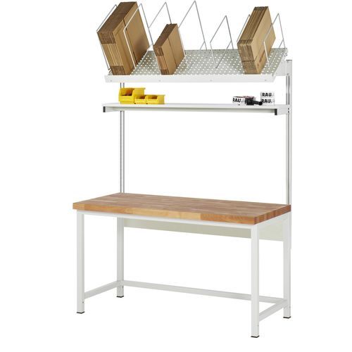 Puesto de empaque de altura regulable - 03-8000-1-157B4H-VP01.12 - RAU - de acero / de aluminio / de haya