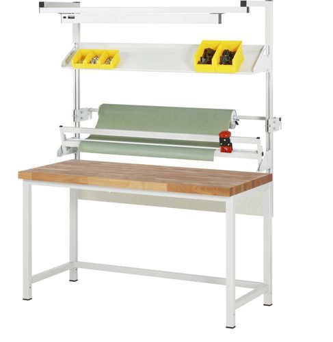 Puesto de empaque de altura regulable - 03-8000-1-157B4H-VP02.12 - RAU - de haya / modular / robusto
