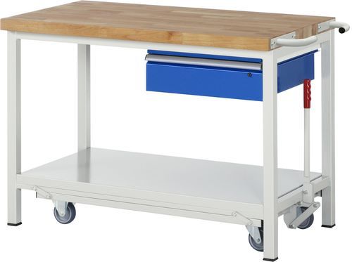 Banco de trabajo de haya - 8001 - RAU - para taller / con cajones / móvil
