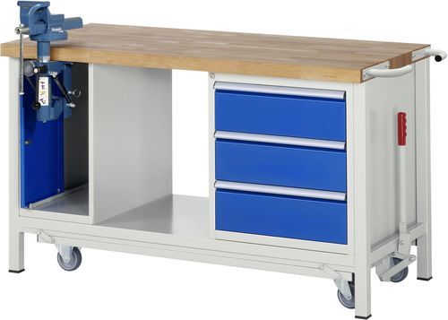 Banco de trabajo de haya - 8183 - RAU - para taller / con cajones / con 3 cajones