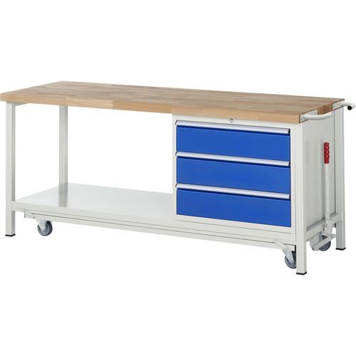 Banco de trabajo de haya - 8257 - RAU - para taller / con cajones / con 3 cajones