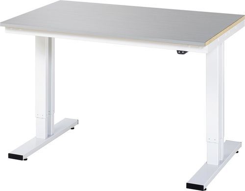 Banco de trabajo de acero inoxidable - 08-WT-125-080-ES - RAU - para taller / de altura regulable / eléctrico