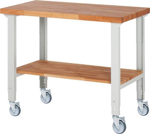 Banco de trabajo de haya - 05-7000-7-127B4H4.12-AE - RAU - para taller / móvil / con tablas