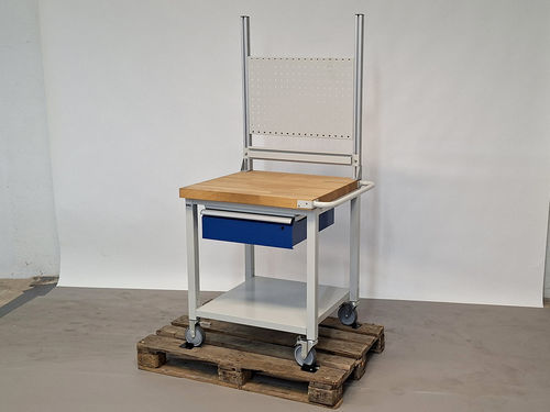 Banco de trabajo de haya - 05-8001A6-077B5S.11-SA-Sch - RAU - con cajones / móvil / con tablas