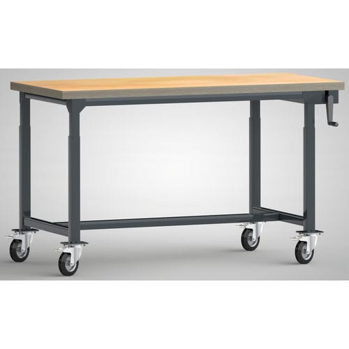 Banco de trabajo de madera - HYDRAULIC HAND CRANK - KLW LUTZ - para taller / móvil