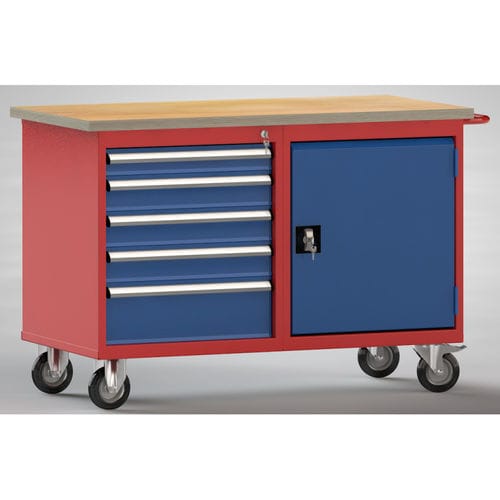 Banco de trabajo de haya - WP834N-1200M30-E7025 - KLW LUTZ - para taller / con 5 cajones / de 2 puertas