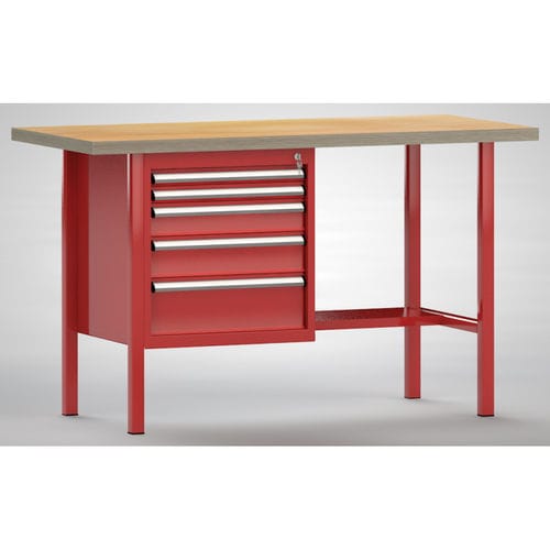 Banco de trabajo de haya - ERGO  - KLW LUTZ - para taller / con 5 cajones