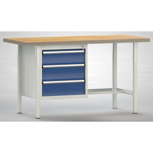 Banco de trabajo de haya - WS118N-1500M40-E1631 - KLW LUTZ - para taller / con 3 cajones / metálico