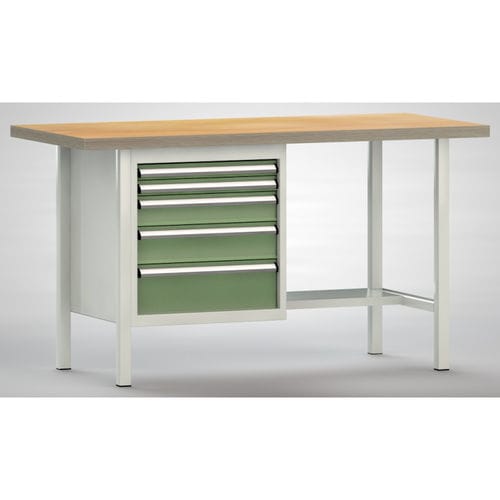 Banco de trabajo de haya - WS118N-1500M40-E7028 - KLW LUTZ - para taller / con 5 cajones / con tablas