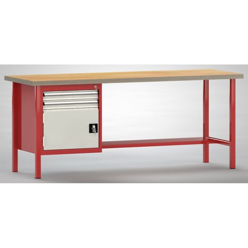 Banco de trabajo de haya - WS118N-2000M40-E1691 - KLW LUTZ - para taller / con 2 cajones / de 2 puertas