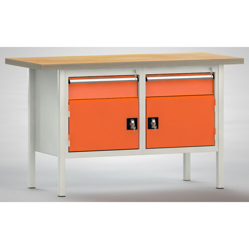 Banco de trabajo de haya - ERGO  - KLW LUTZ - para taller / con 2 cajones / de 2 puertas
