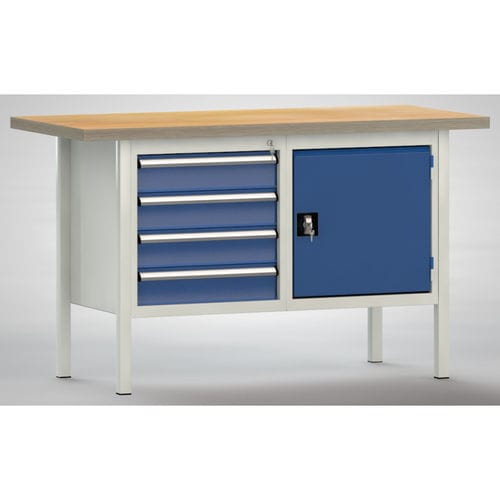 Banco de trabajo de haya - ERGO  - KLW LUTZ - para taller / con 4 cajones / de 2 puertas