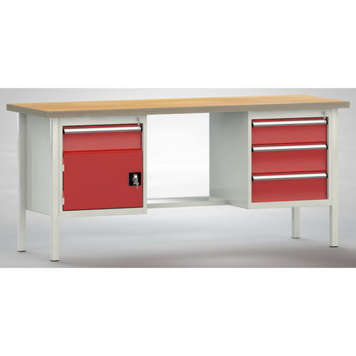 Banco de trabajo de haya - ERGO  - KLW LUTZ - para taller / con 4 cajones / de 2 puertas