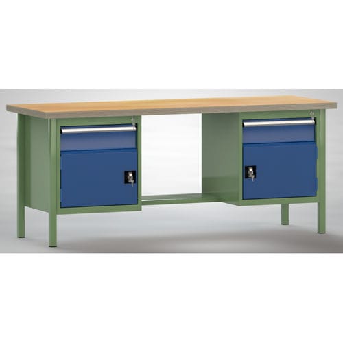 Banco de trabajo de haya - WS202N-2000M40-E2001 - KLW LUTZ - para taller / con 2 cajones / de 2 puertas