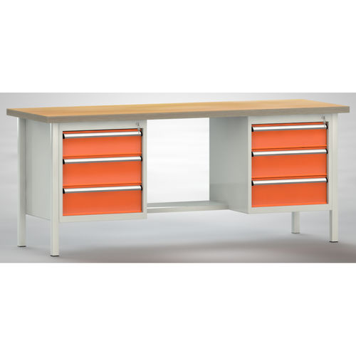 Banco de trabajo de haya - WS202N-2000M40-E2002 - KLW LUTZ - para taller / con 6 cajones / con tablas