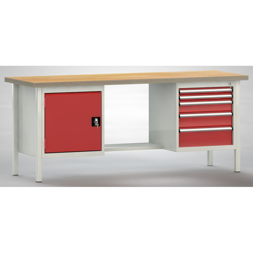 Banco de trabajo de haya - WS202N-2000M40-E2003 - KLW LUTZ - para taller / con 5 cajones / con tablas