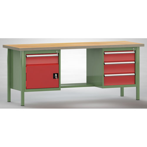 Banco de trabajo de haya - WS202N-2000M40-E2072 - KLW LUTZ - para taller / con 4 cajones / de 2 puertas