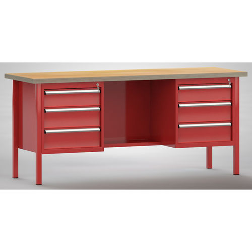 Banco de trabajo de haya - WS205E-2000M40-E2002 - KLW LUTZ - para taller / con 6 cajones / con tablas