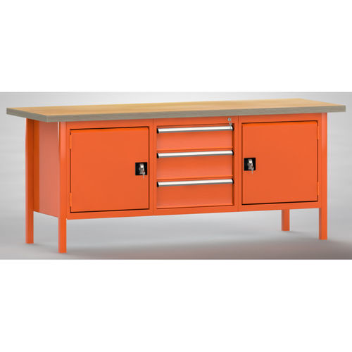 Banco de trabajo de haya - WS247N-2000M40-E2074 - KLW LUTZ - para taller / con 3 cajones / de 2 puertas