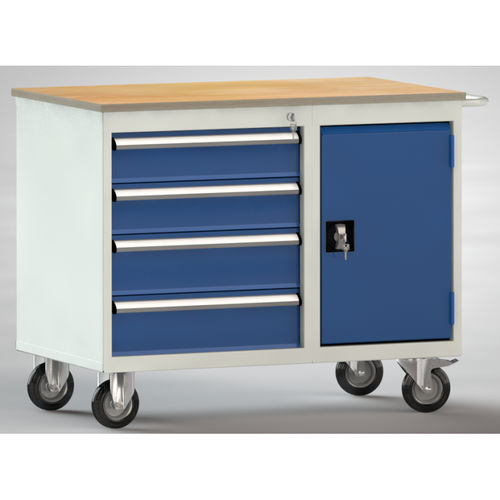 Banco de trabajo de haya - WS824N-1000M20-E7055 - KLW LUTZ - para taller / con 4 cajones / de 2 puertas