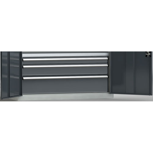 Armario de almacenamiento - 7FS-PPX-100U-SVX - KLW LUTZ - de suelo / con 3 cajones / de metal