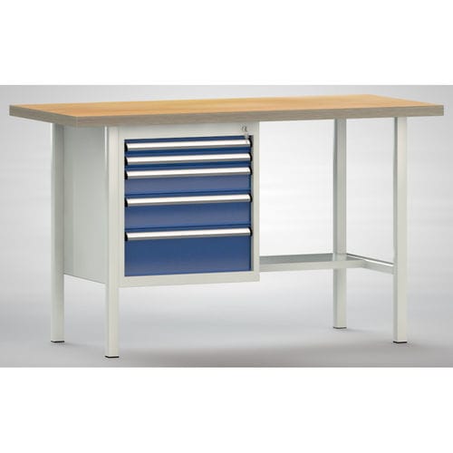 Banco de trabajo de haya - WS118E-1500M40-E7028 - KLW LUTZ - para taller / industrial / con cajones
